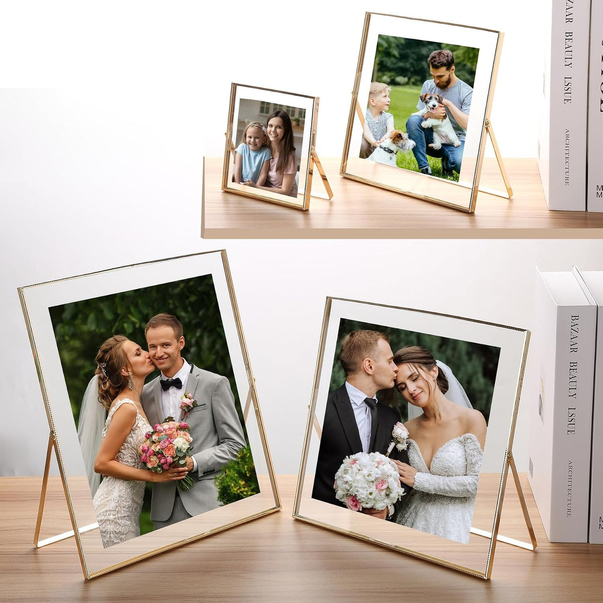 Silver 10x12'' Floating Frame 2pack For Photo Sizes(8.5x11'',7x9'',8x10''),Beautiful Metal Beaded Edge 8x10'' Floating