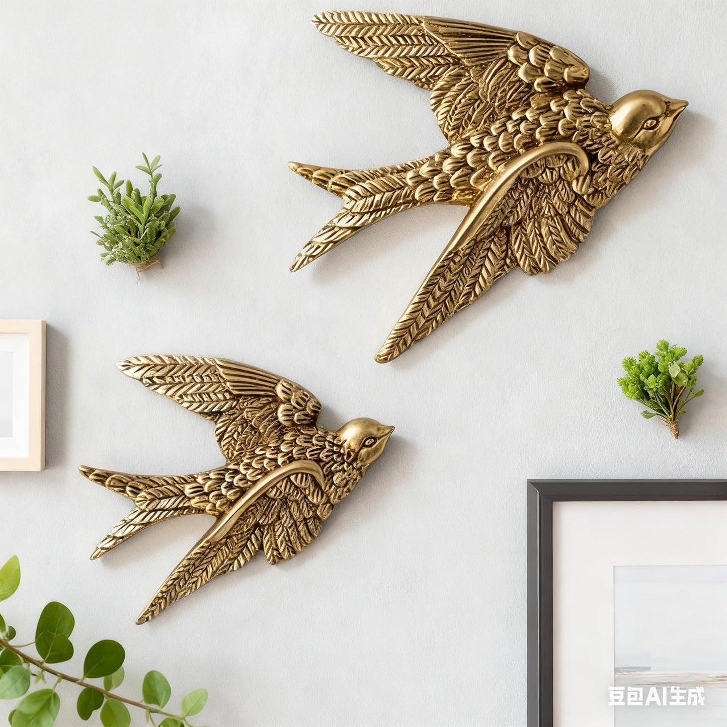 Vintage Bird Wall Sculptures / Set of 2