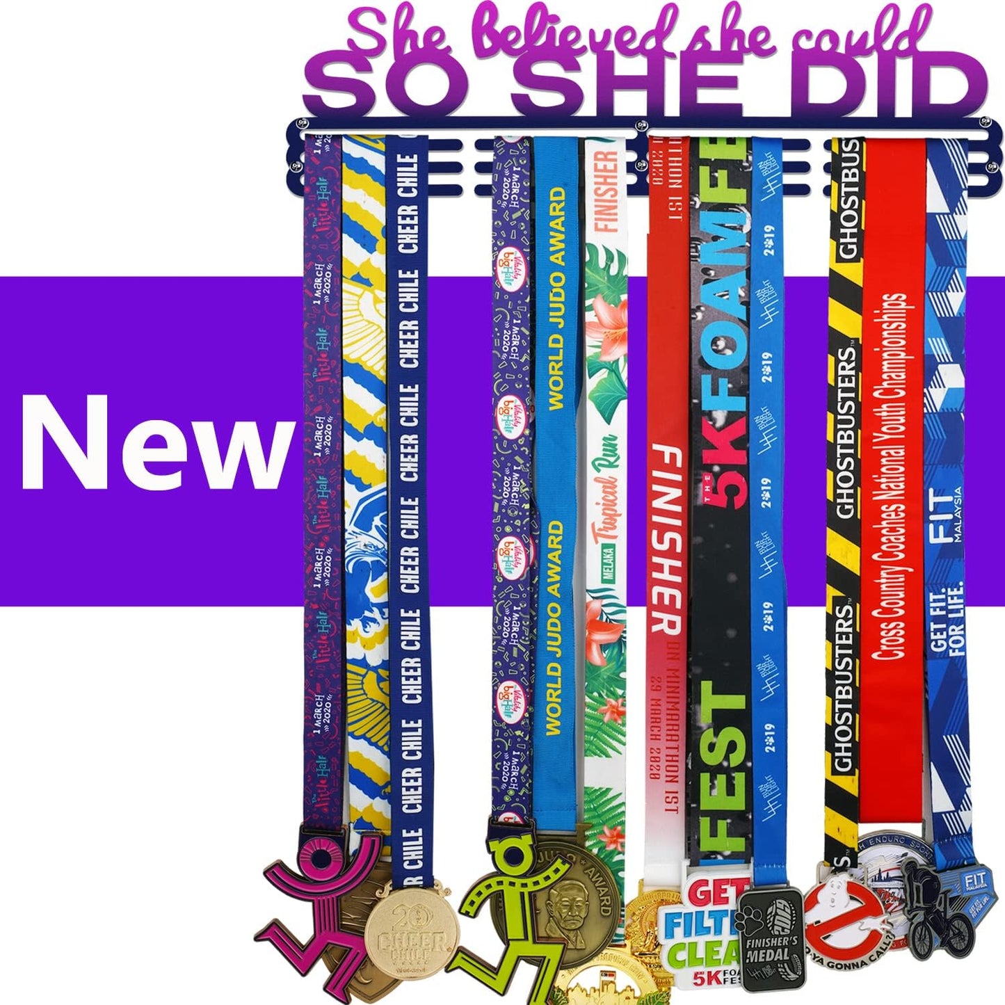 Medal Hanger Display Upgrade-Medal Holder Wall Mount Easy to Install Race Runner for Your Medals