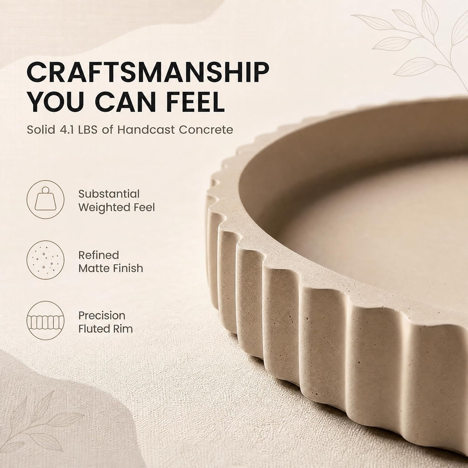Round Coffee Table Tray / Beige / Set of 11