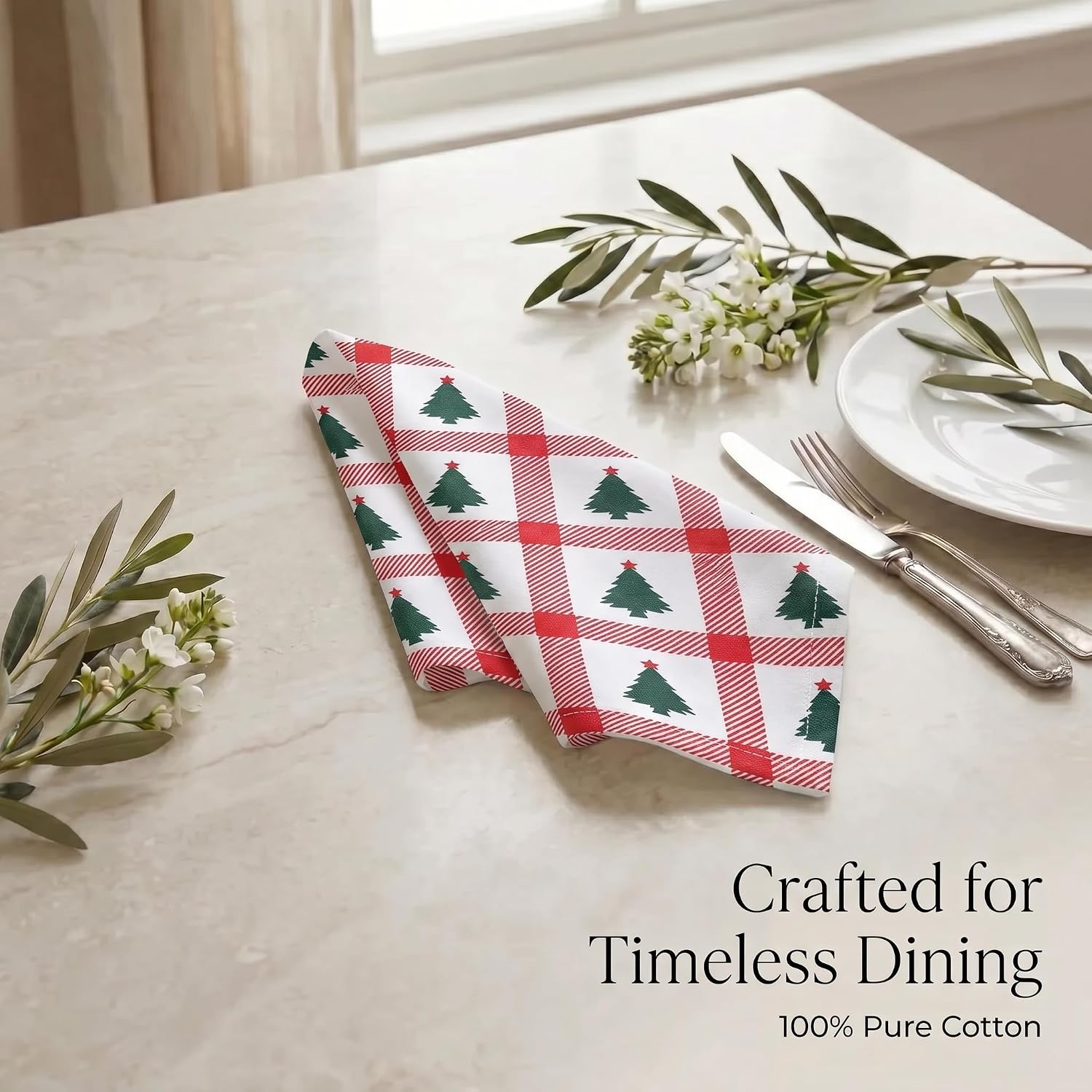 Urban Villa Cloth Napkins Cotton 20x20 (Set of 12) Tree Print