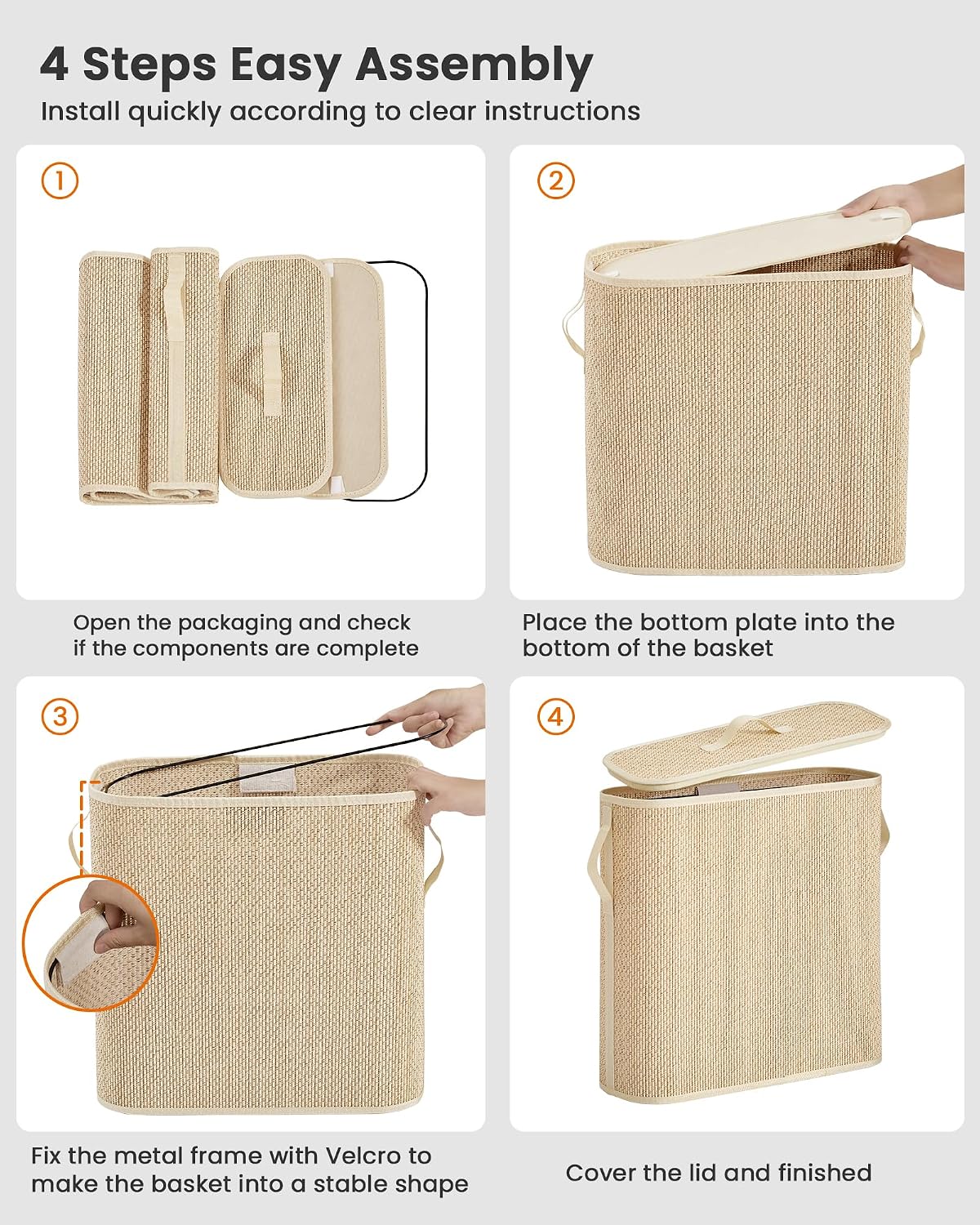 Bamboo Toilet Paper Storage Basket with Lid & Handle - 32L Large Capacity Handwoven Bathroom Organizer for 16 Rolls