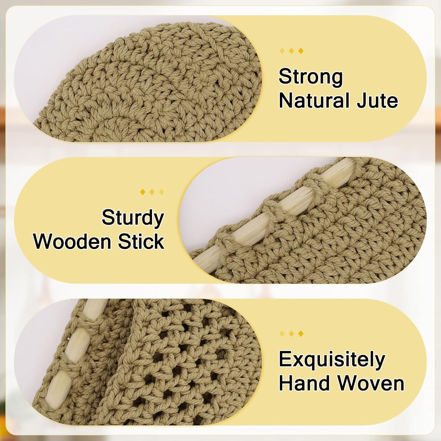 Boho Wall Baskets / Brown-cotton