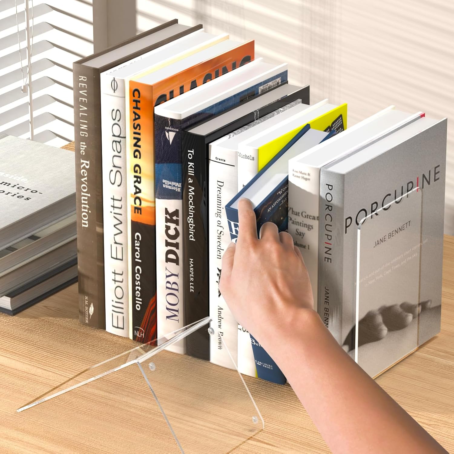 Acrylic Bookends / Book Ends / Clear / Set of 6