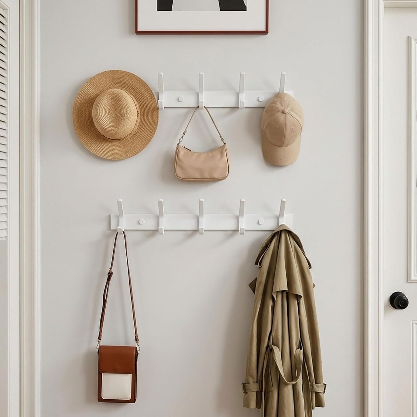 WEBI Coat Rack Wall Mounted,Coat Hooks Wall Mount,Wall Coat Hanger,5 Hooks for Hanging