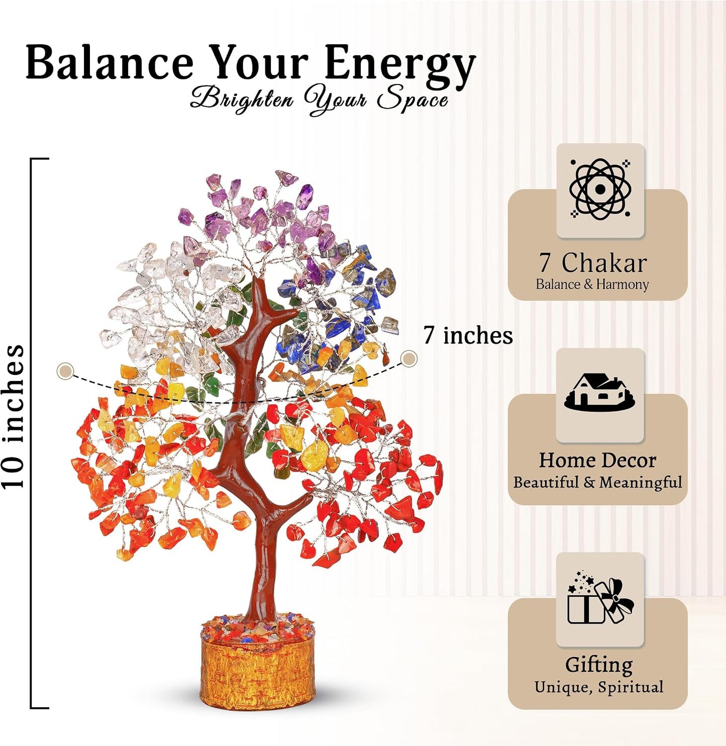 Tree Wrapped On Wires / Seven Chakra / Silver
