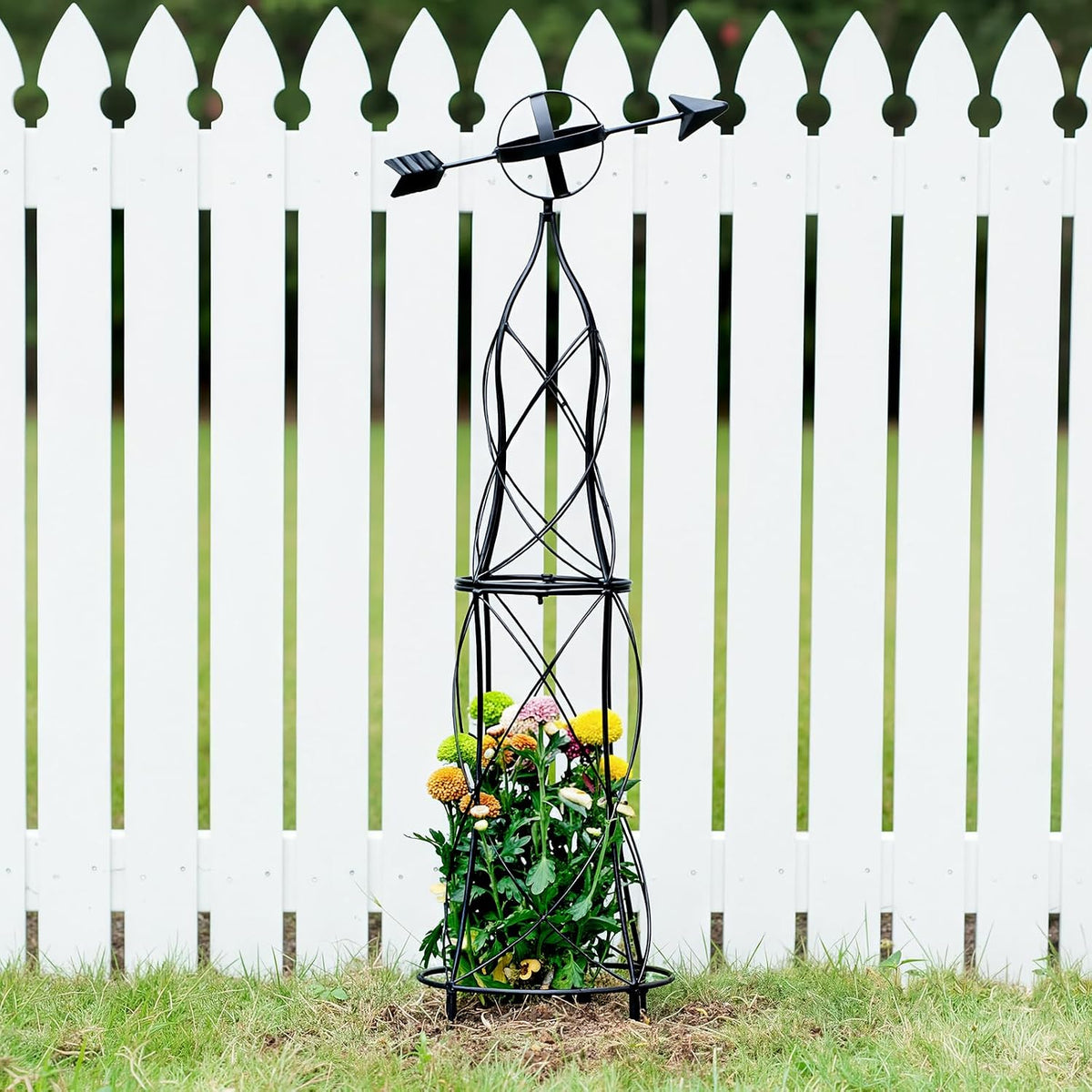41" Obelisk Trellis for Climbing Plants - Indoor/Outdoor Support | Durable Plant Support for Outdoor Rose Bushes & Tall