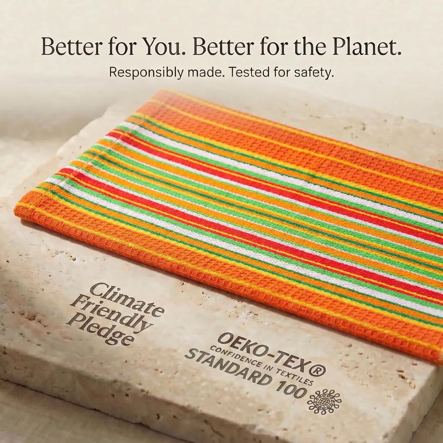 Urban Villa Kitchen Towels Cotton Dish Towels 20”x30” (Set of 6) Orange