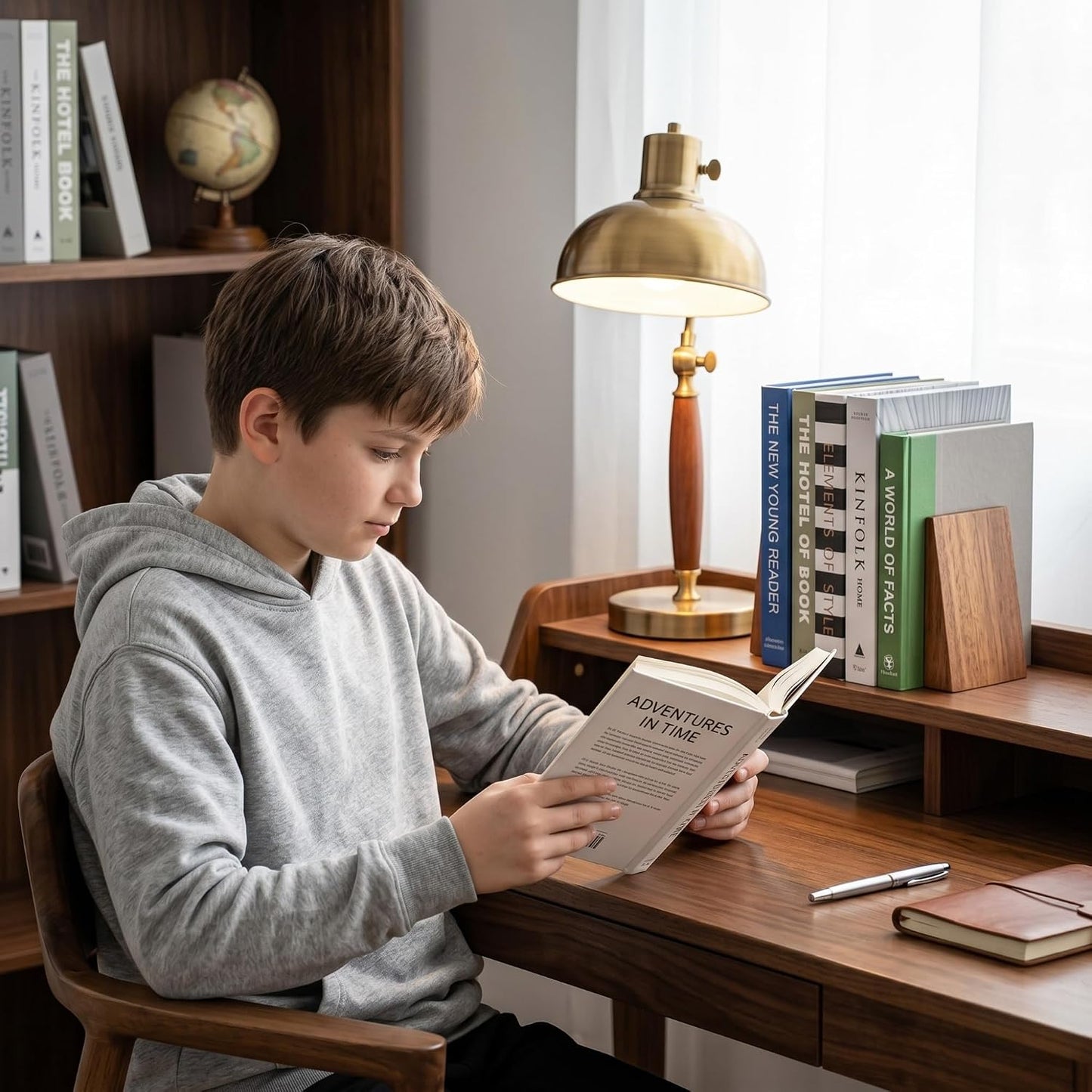 Thickened Wooden Bookends for Heavy Books / Brown