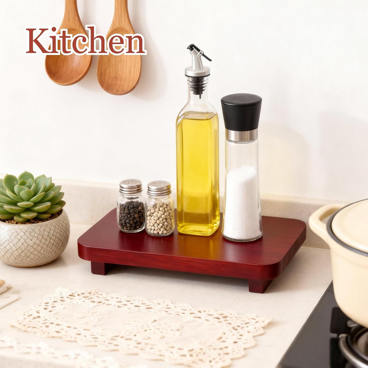 Farmhouse Decorative Tray Soap Holder / Red Brown / M:10*6