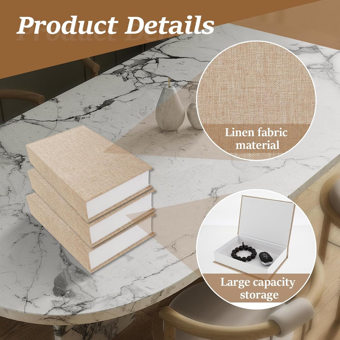 Modern Fake Book Storage Box / Set of 3