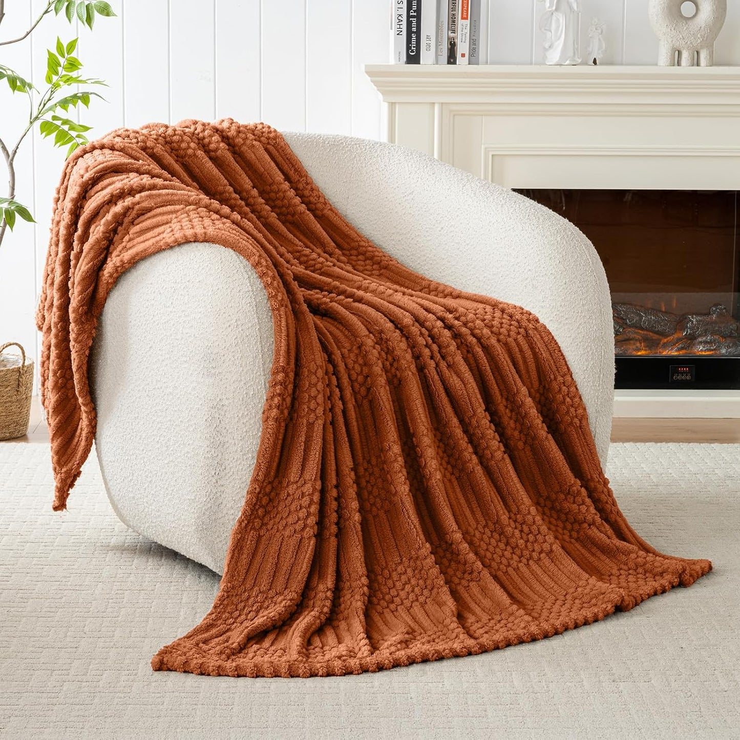 Soft & Fluffy Fleece / Rust / 50 x 70 / XL Throw