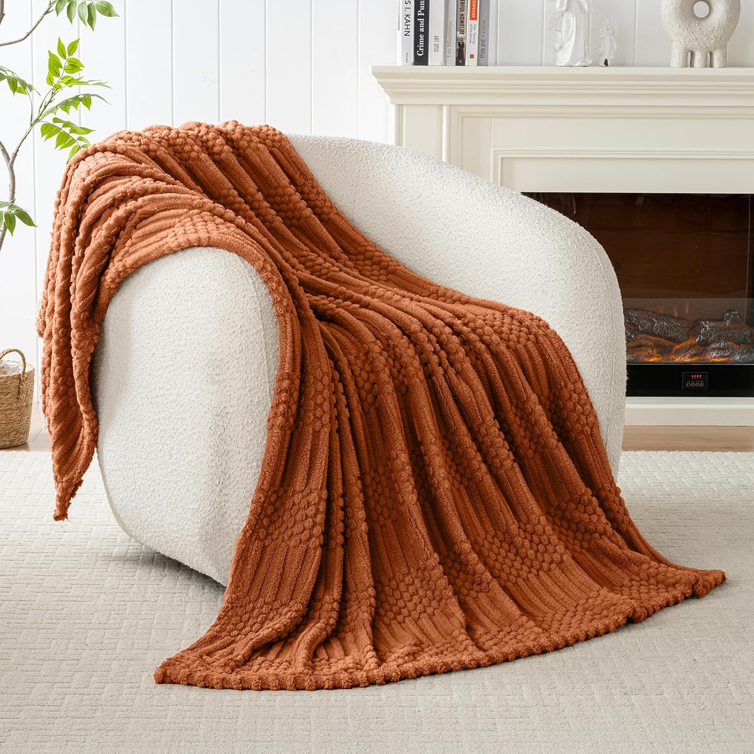 Soft & Fluffy Fleece / Rust / 50 x 70 / XL Throw