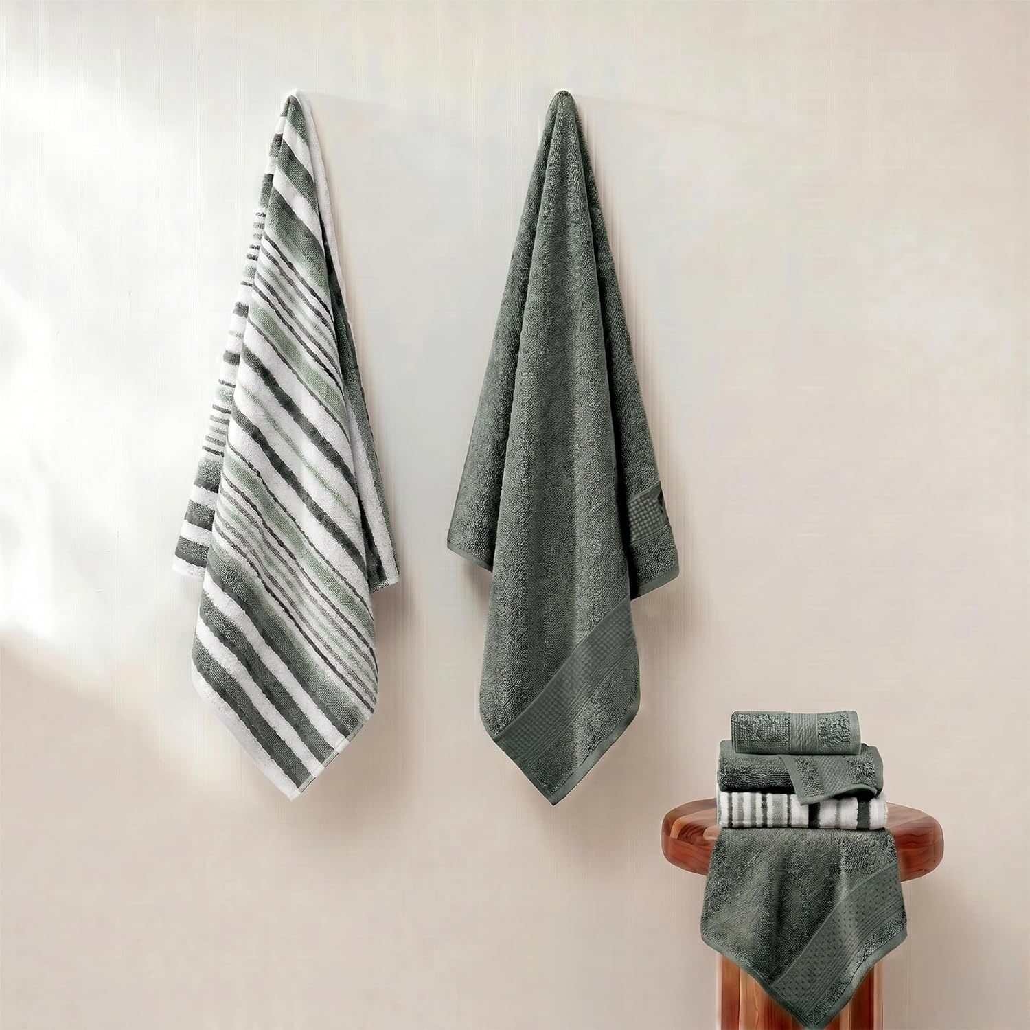 Modern Threads 6 Piece Bath Towel Set – Bathroom Towel Set with 2 Bath Towels, 2 Hand Towels & 2 Washcloths – 100%