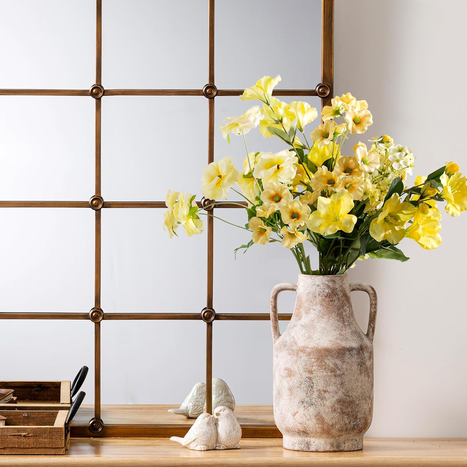 Ceramic Flower Vase / 11"h-terracotta / 11 Inch