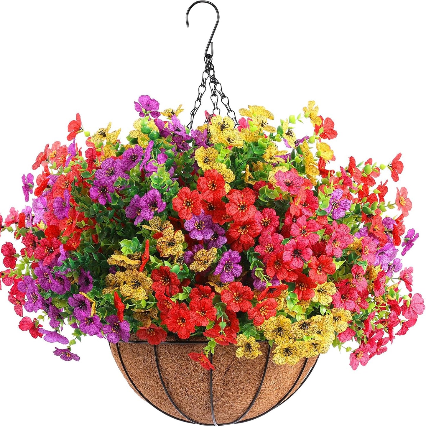 36 Bundles Artificial Flowers Outdoors UV Resistant Fake / Red, Purple, Yellow, Rose Red / Set of 36