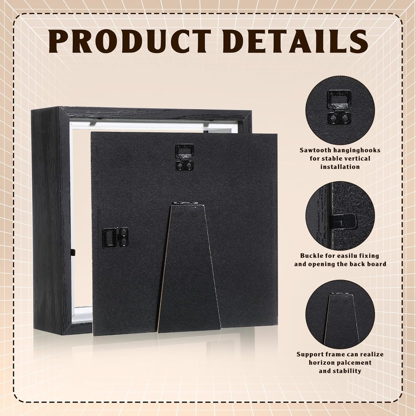 Ripeng 16 Pack Shadow Box Frame Display Case Picture Frame for Wedding Bouquet, Teacher Crafts, Photo, Ticket