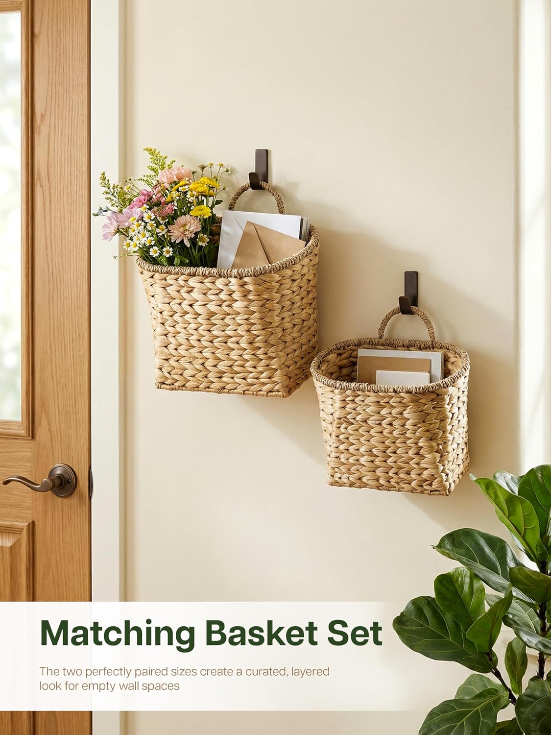 Wicker Wall Baskets / Set of 2