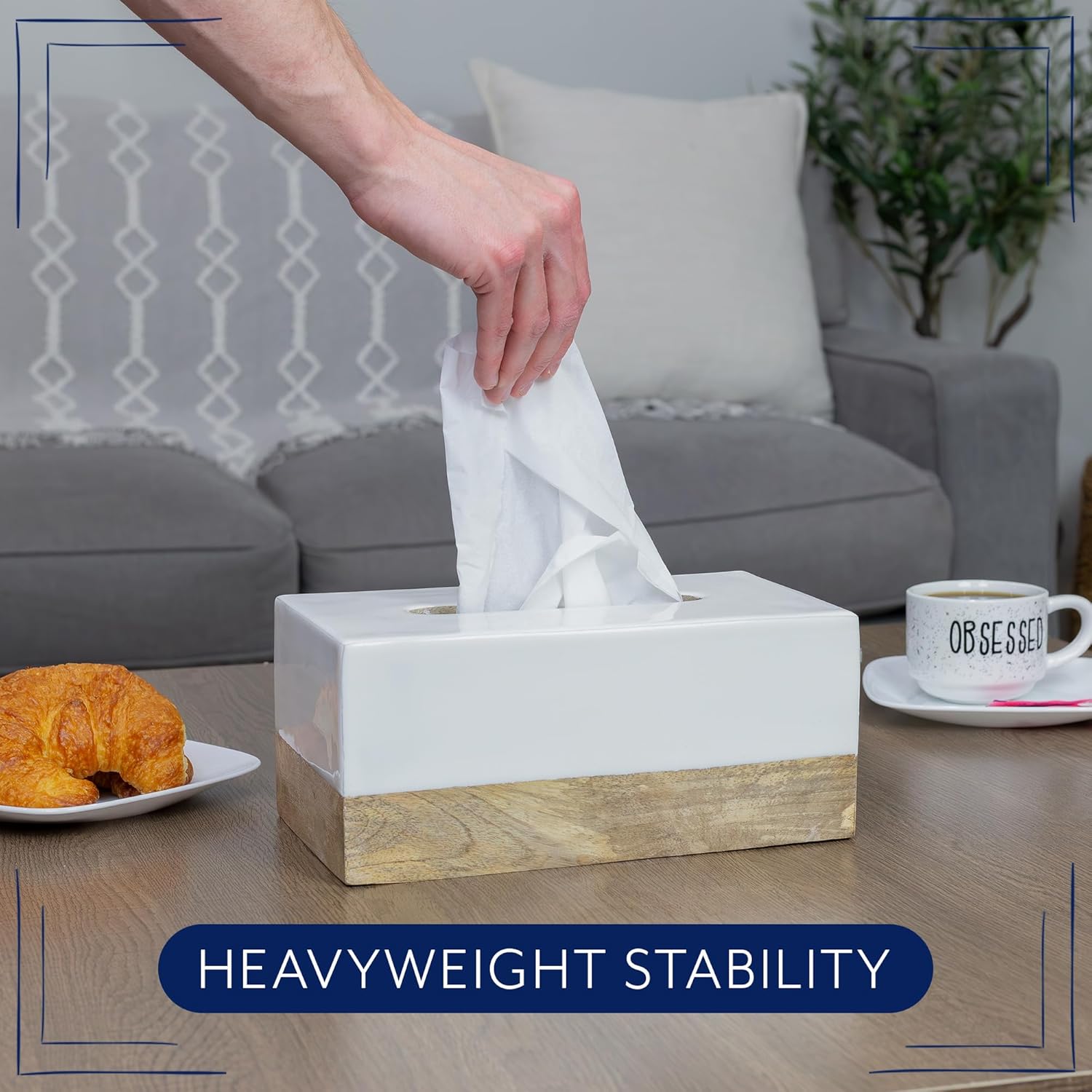 Rectangular Tissue Box Cover / Regular / White