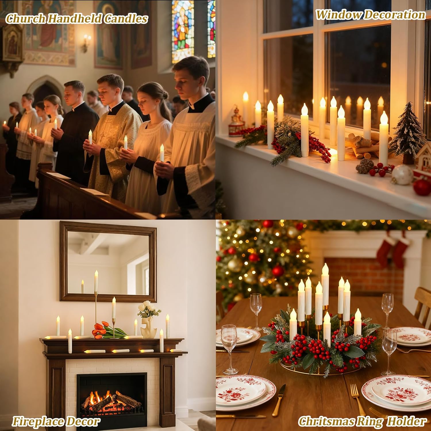 MUMCHASI Flameless Candles with Remote, Battery Operated Candlesticks, Led Taper Candles with Timer, Flickering