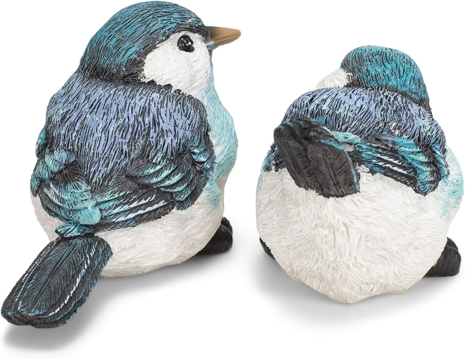 Bluebird Bright and White Polyresin Figurine / Blue / 5.25 Inch / Set of 2
