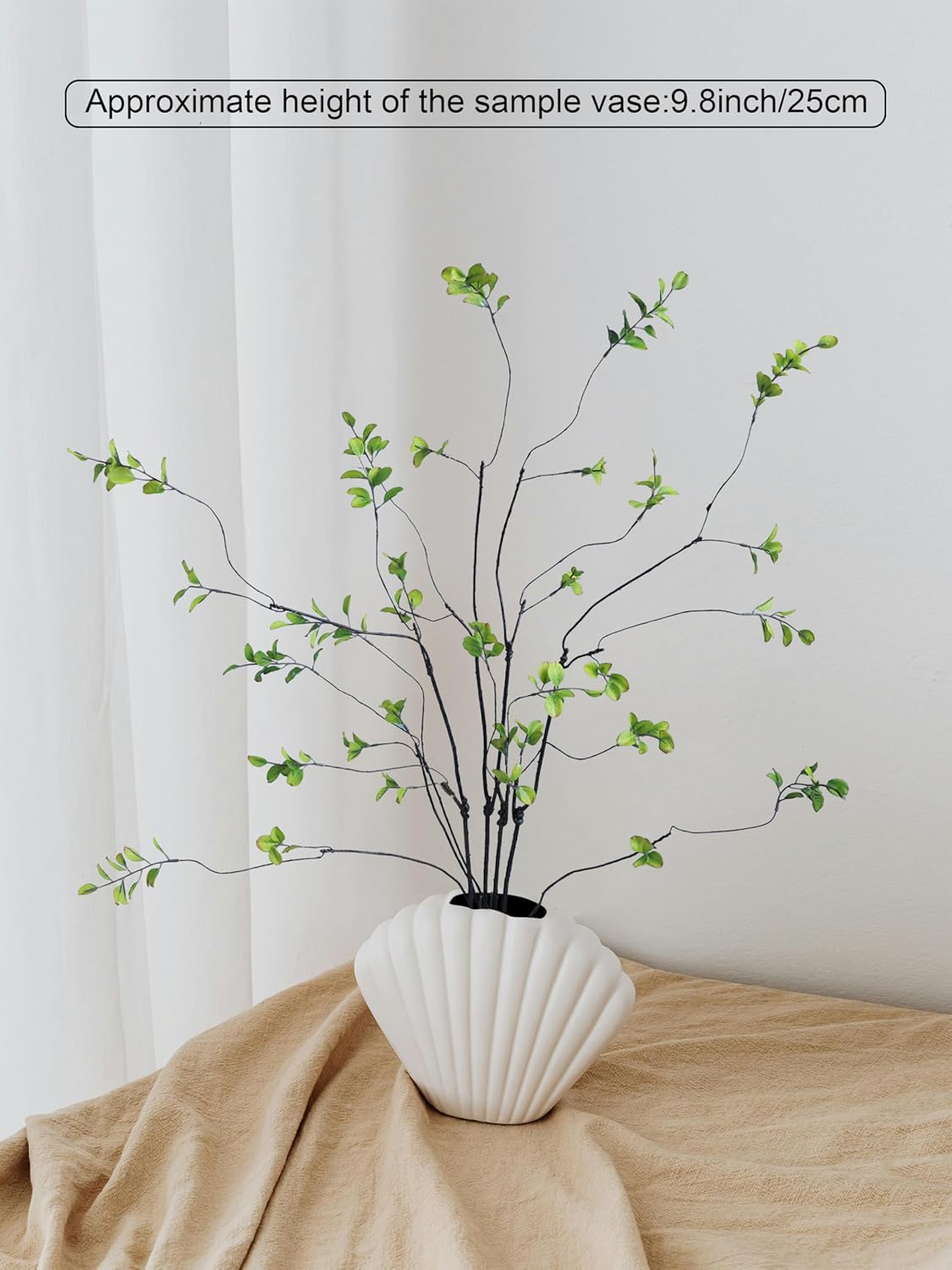 38" Ficus Fake Leaves Silk Artificial Plants Tree Tall Greenery Stems Realistic / Green / Set of 4