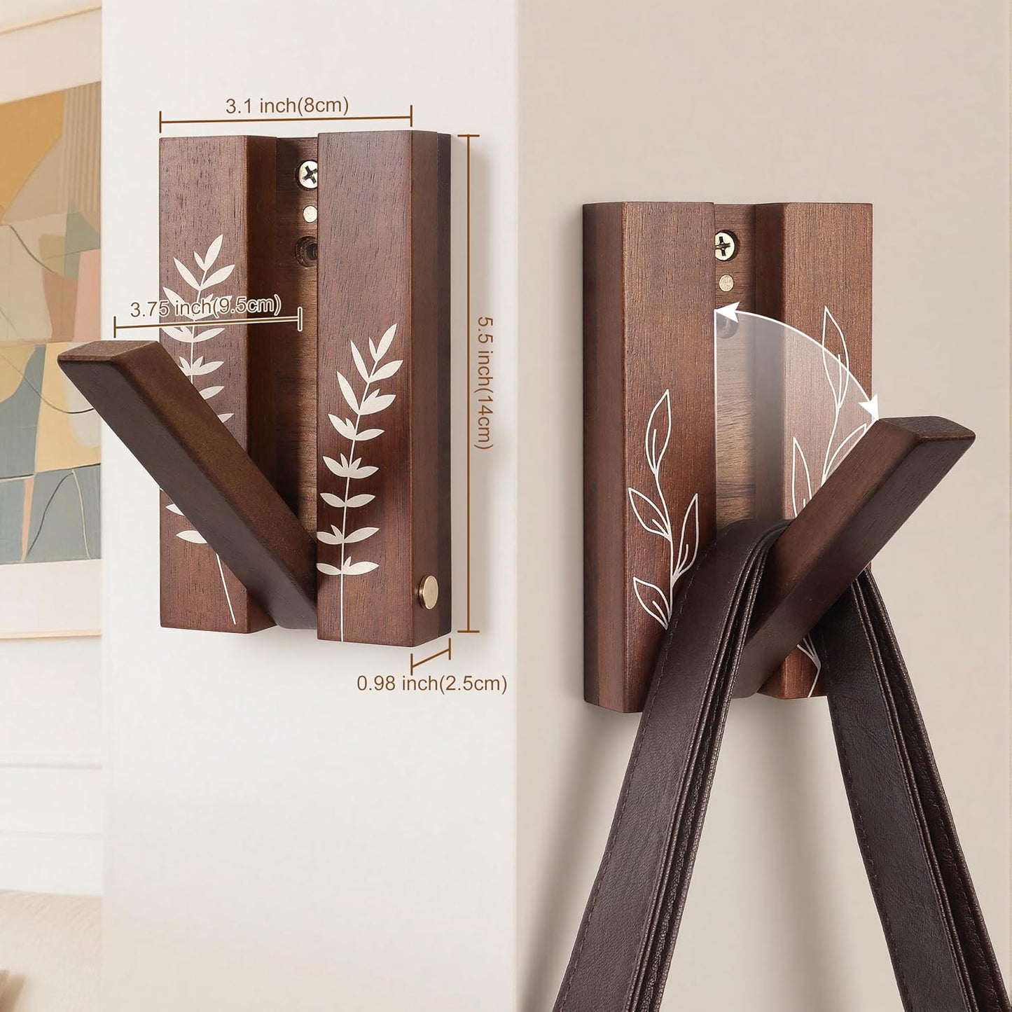 Rustic Folding Wall Hooks / Pattern A / Set of 2