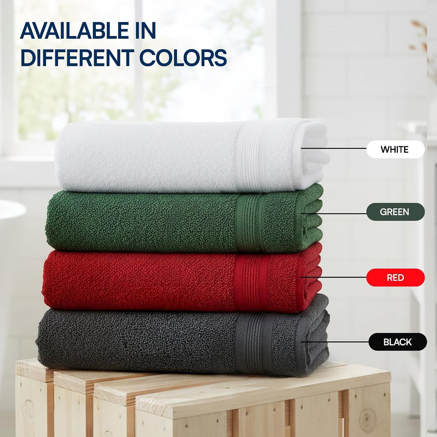 Linteum Textile Supply Premium 16x27 Inch Black Hand Towel – 100% Cotton Zero Twist Towels | Absorbent, Quick Dry