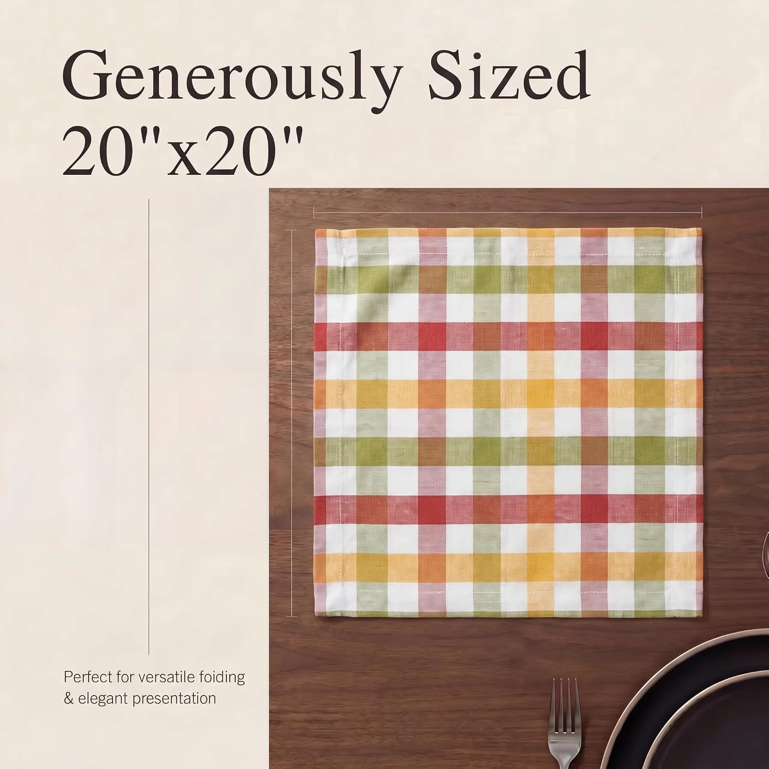 Urban Villa Cloth Napkins Cotton 20x20 (Set of 12) Harvest