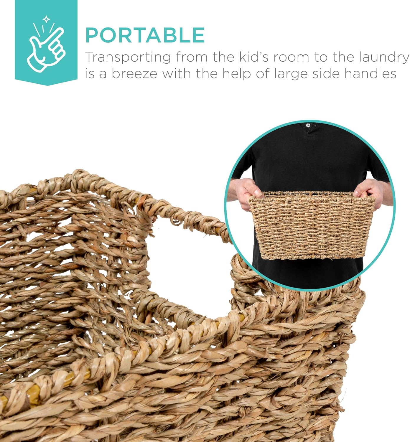 Rustic Multipurpose Stackable Seagrass Storage Basket / Natural / Set of 4