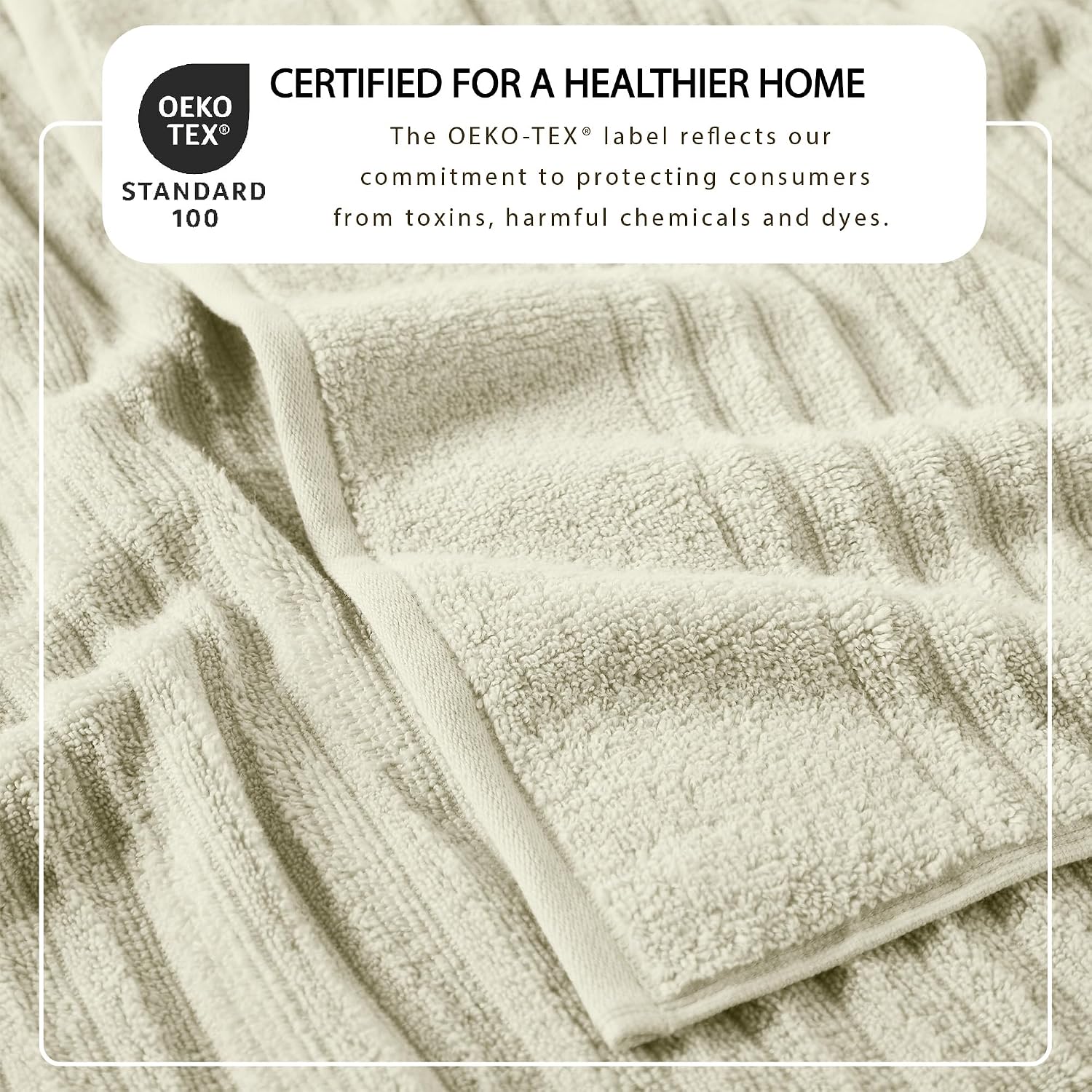 Great Bay Home 4 Pack Bath Towel Set - 100% Cotton Towels - Absorbent & Quick-Dry Towels for Bathroom (Sage Green)