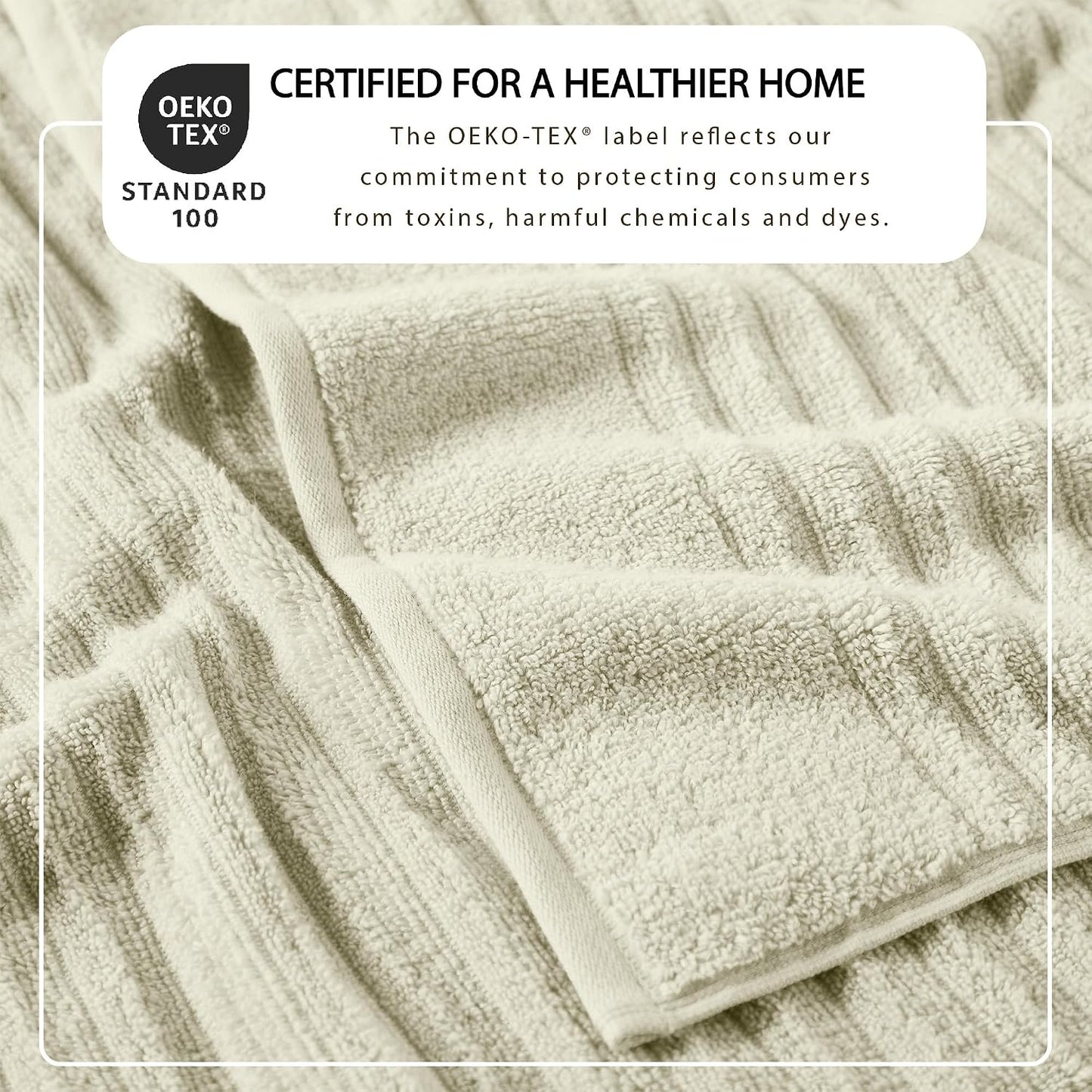Great Bay Home Bath Towel Set - 100% Cotton 6 Piece Towel Set - Absorbent & Quick-Dry Towels for Bathroom (Sage Green)