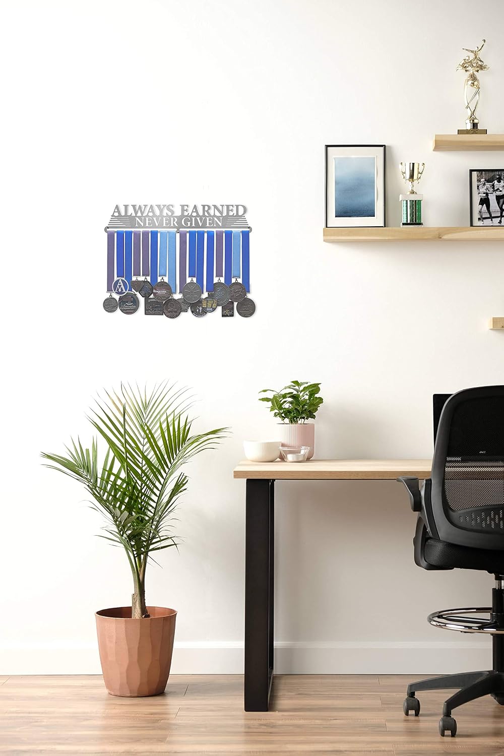 Allied Medal Hangers - Always Earned Never Given (Compact) - Multiple Variations Offered - Medal Awards Holder Display
