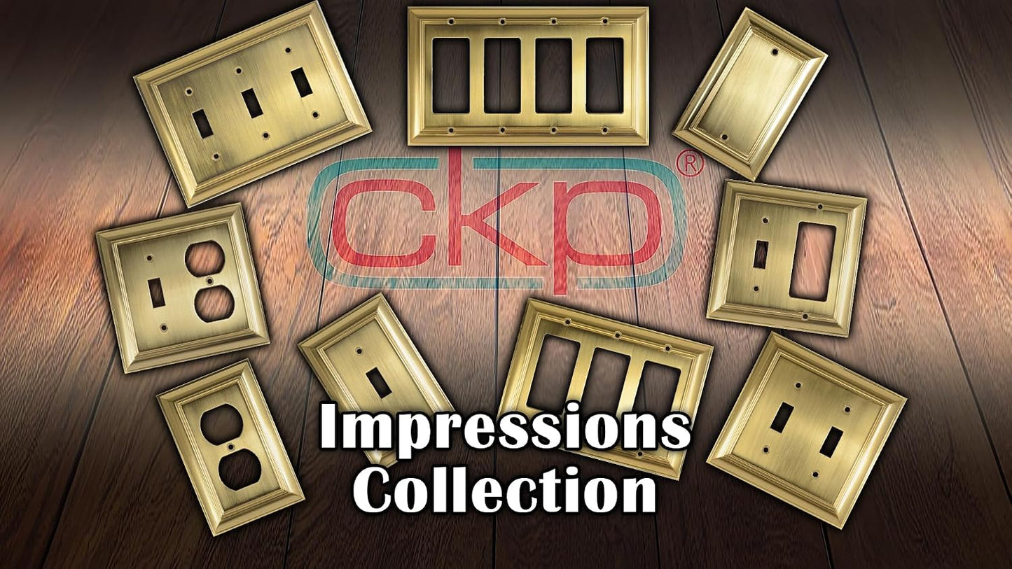Cool Knobs and Pulls (CKP) Impressions Collection, 31193 Decorative Double Toggle Wall Plate/Outlet Cover, Long Lasting