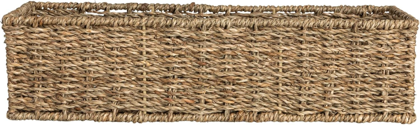 Handwoven Seagrass Rectangular Storage Basket / Natural Seagrass