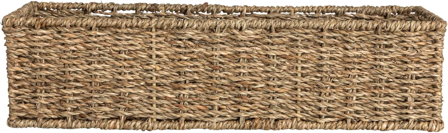 Handwoven Seagrass Rectangular Storage Basket / Natural Seagrass