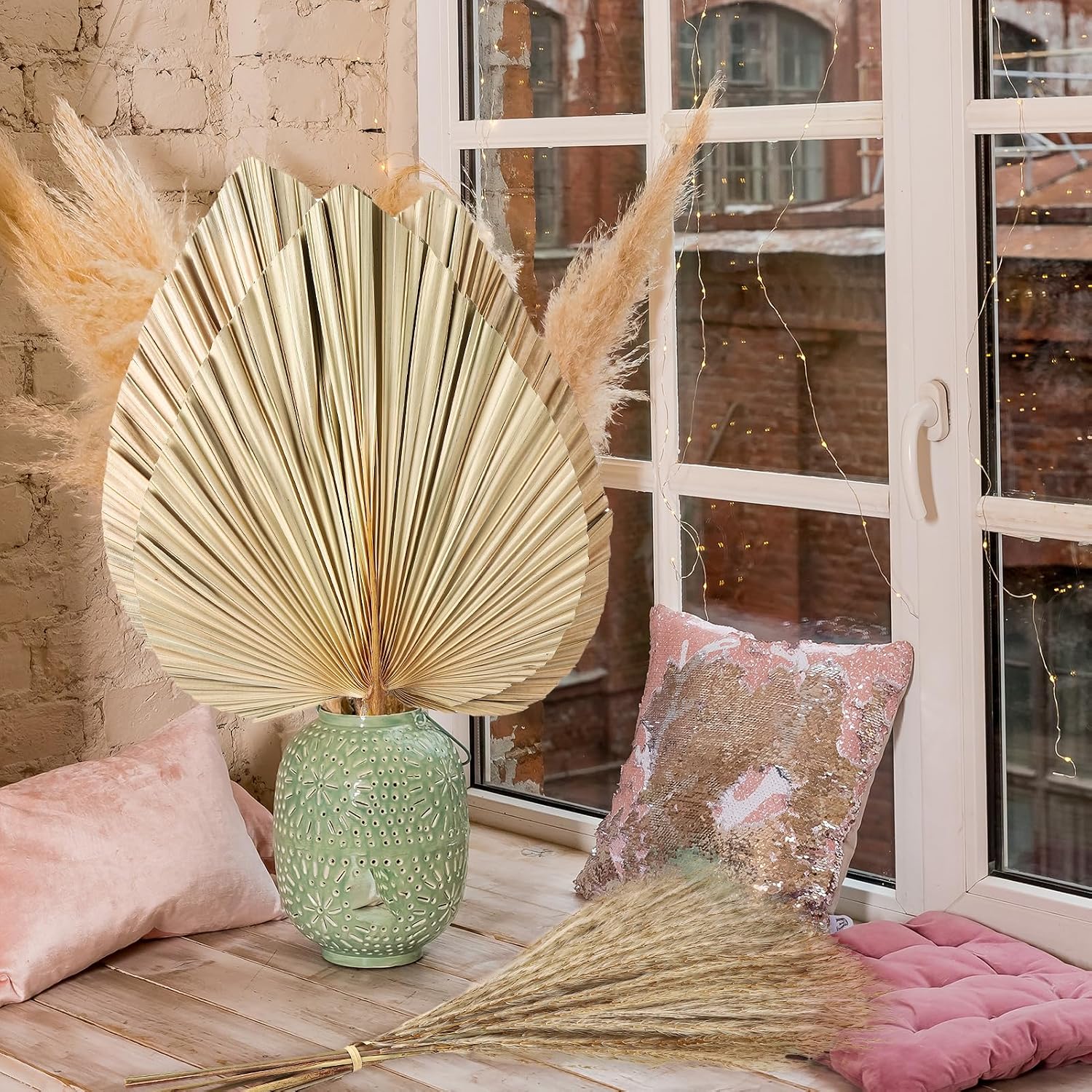Boho Dried Pampas Grass Decor Bulk / Set of 105
