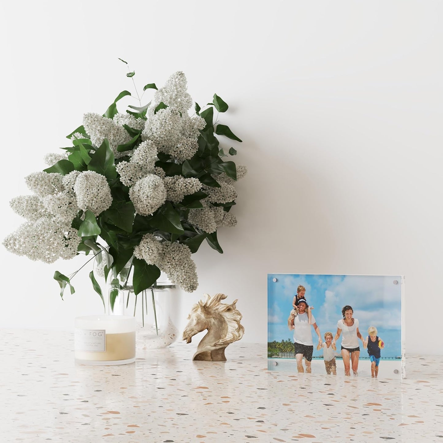 ATZYmolin 3 Pack 5x7 Acrylic Picture Frame, Magnetic Double Sided | 20mm Thick Frameless Clear Transparent Photo Frame