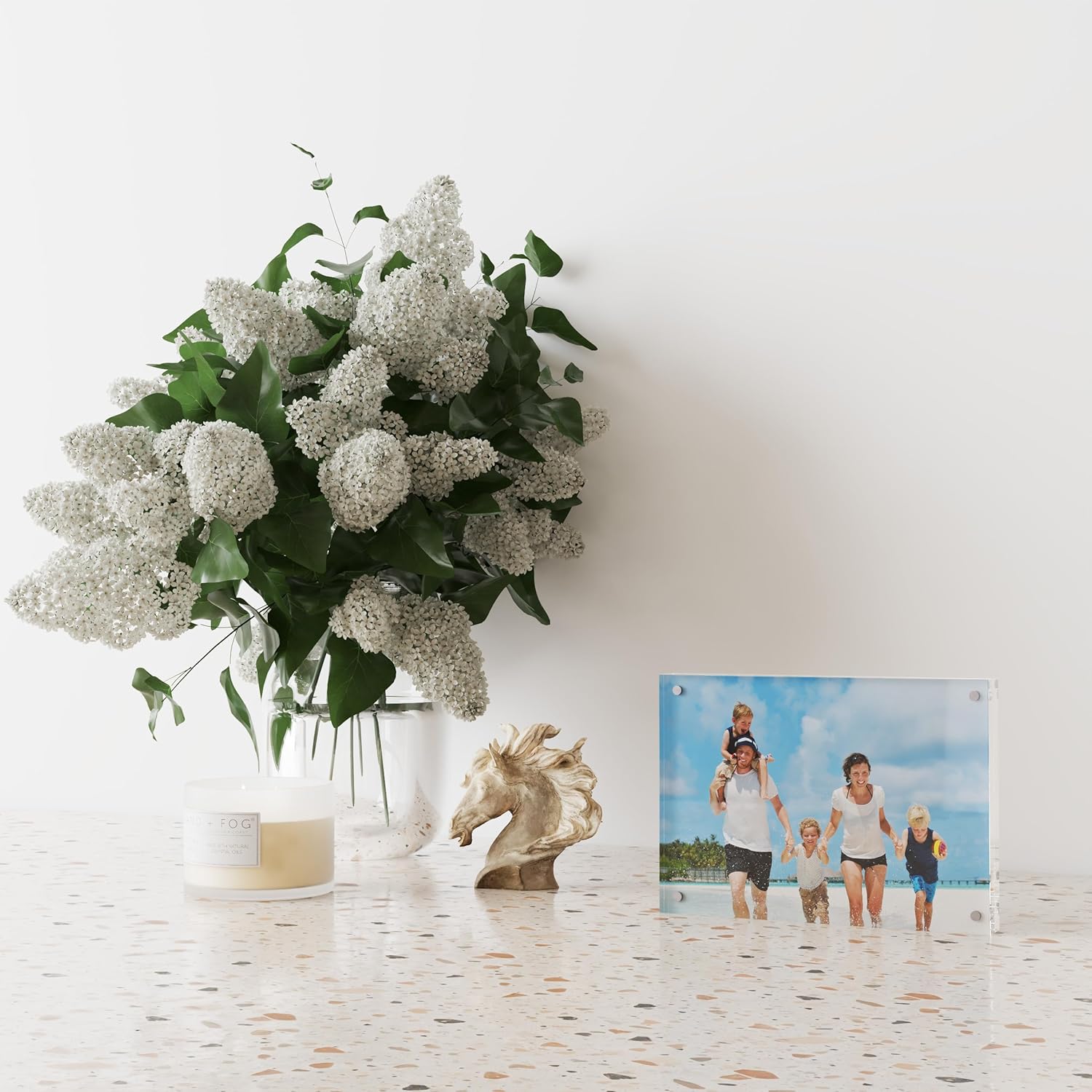 ATZYmolin 3 Pack 5x7 Acrylic Picture Frame, Magnetic Double Sided | 20mm Thick Frameless Clear Transparent Photo Frame