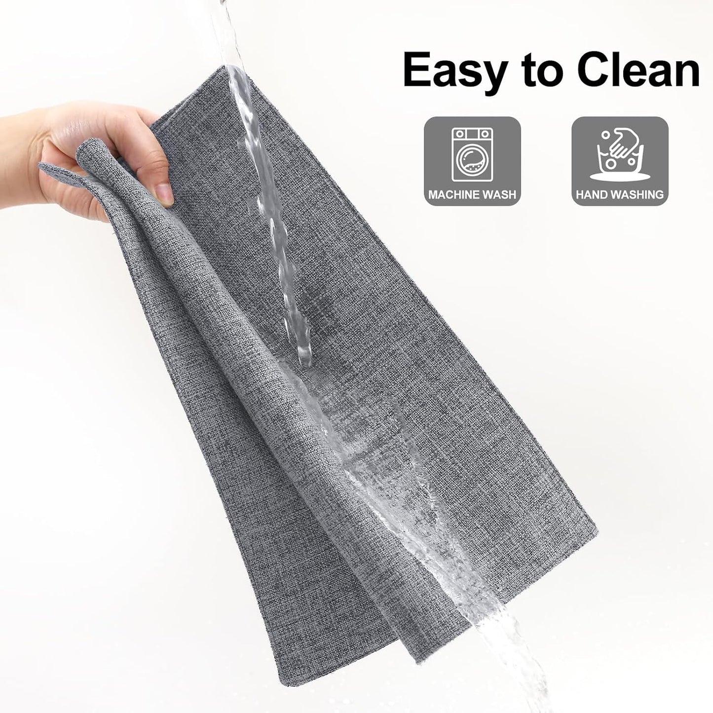 Homaxy Cloths Placemats for Dining Table Set of 6, 13" x 19", Dark Grey | Heat Resistant, Washable, Cotton Linen Blend