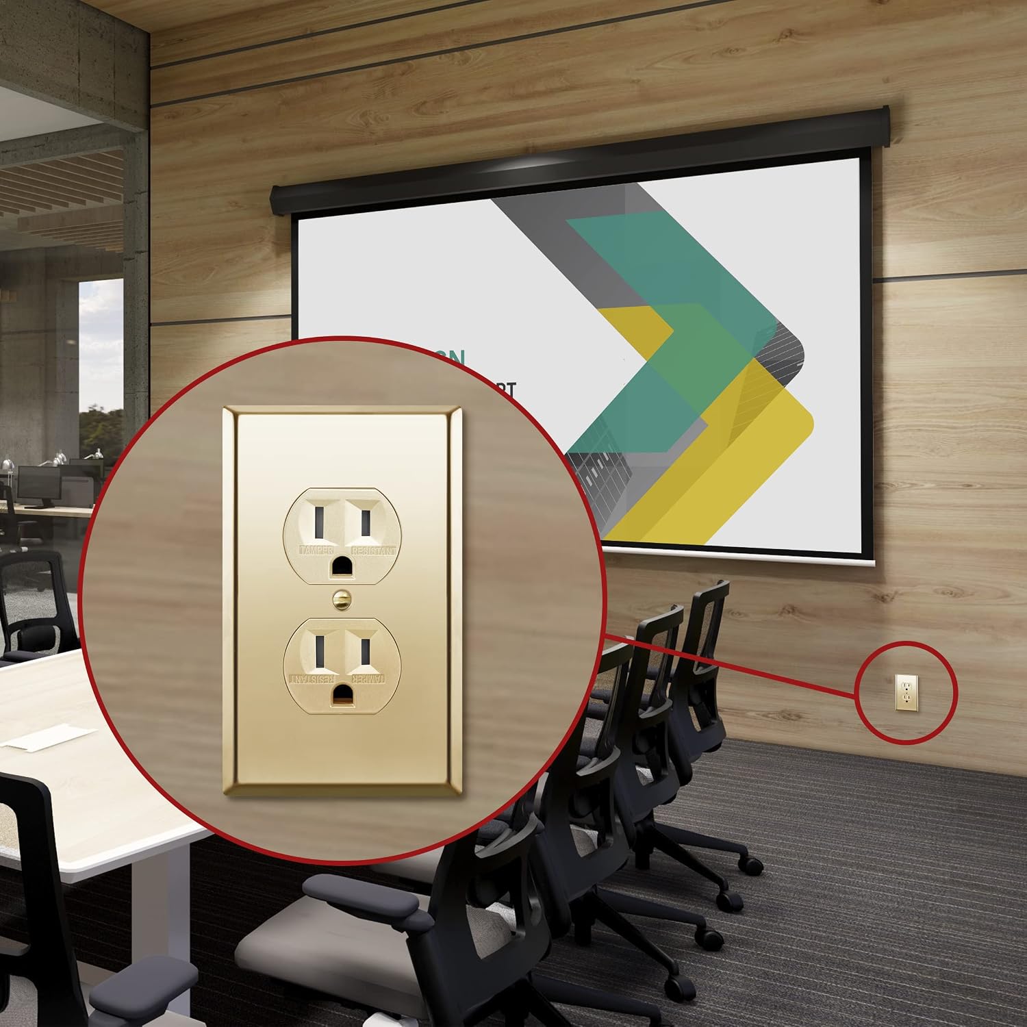 ENERLITES Duplex Receptacle Outlet Metal Wall Plate, Stainless Steel 201, Corrosion Resistant, Size 1-Gang 4.50" x