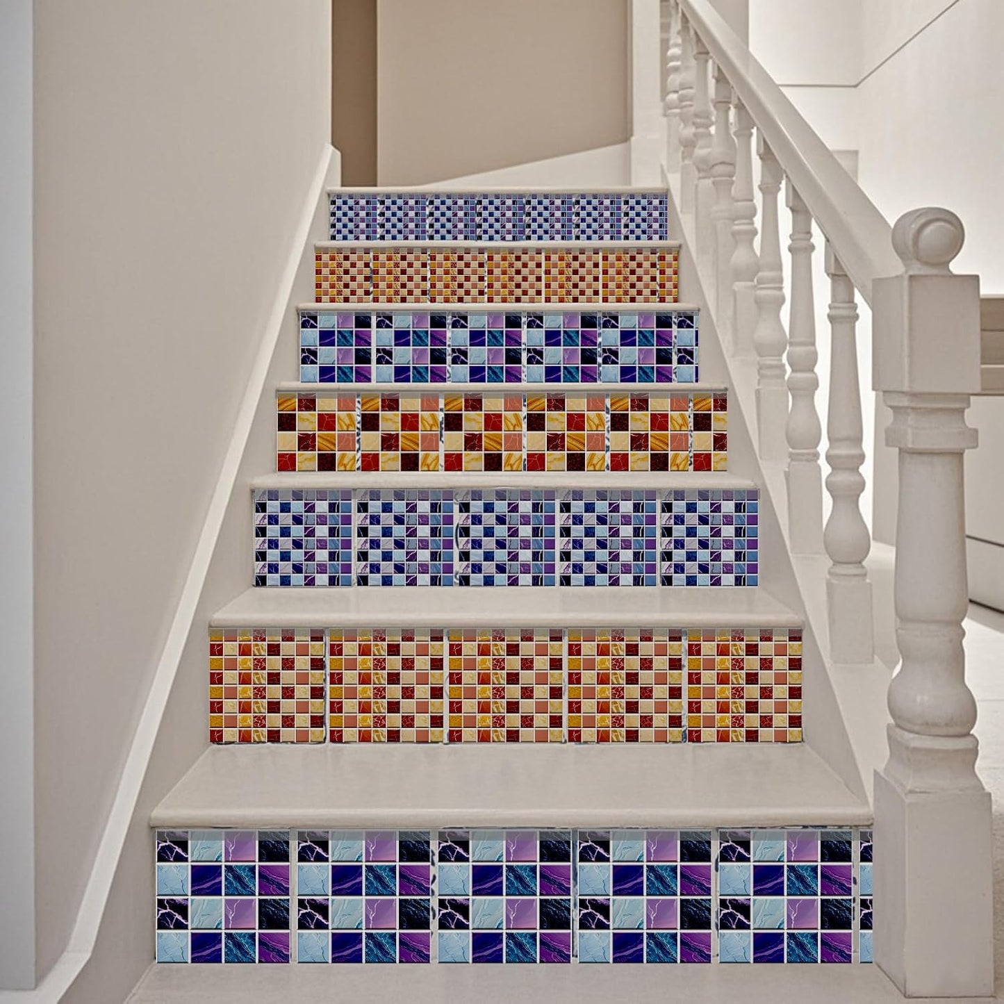 Peel and Stick Mosaic Tile Stickers Waterproof Self / Various Mosaic Style / 4 x 4 / Set of 36
