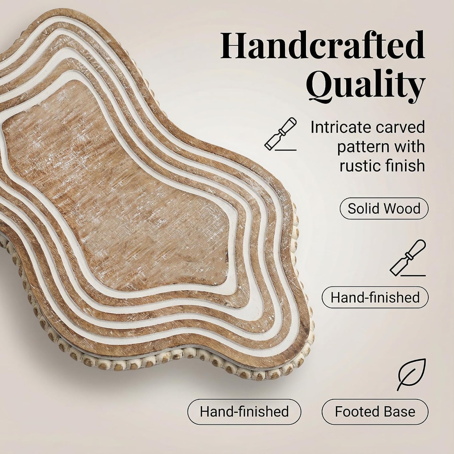 Round Wooden Tray Riser / 11.6in