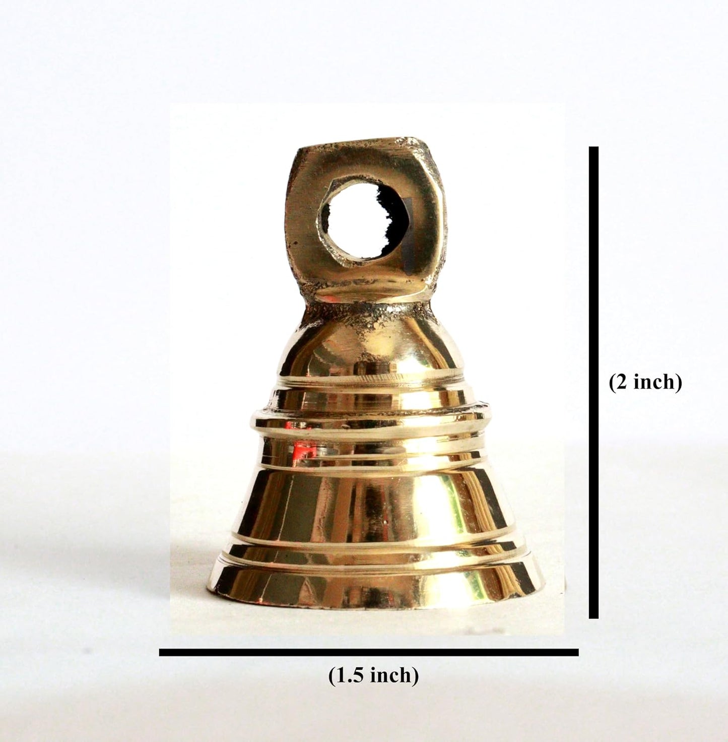 Solid Brass Pooja Bells with J Hook Home Decor Christmas Bell Wall Hanging Jingle Bell Ornaments New (24, TANJO Bells 2