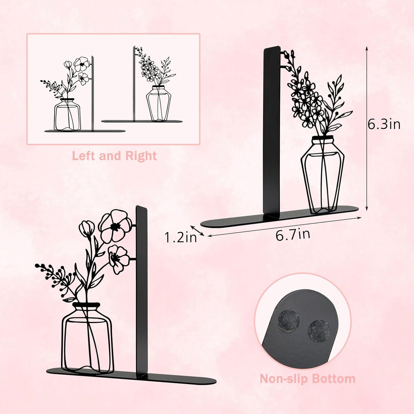 Heavy Duty Metal Bookends