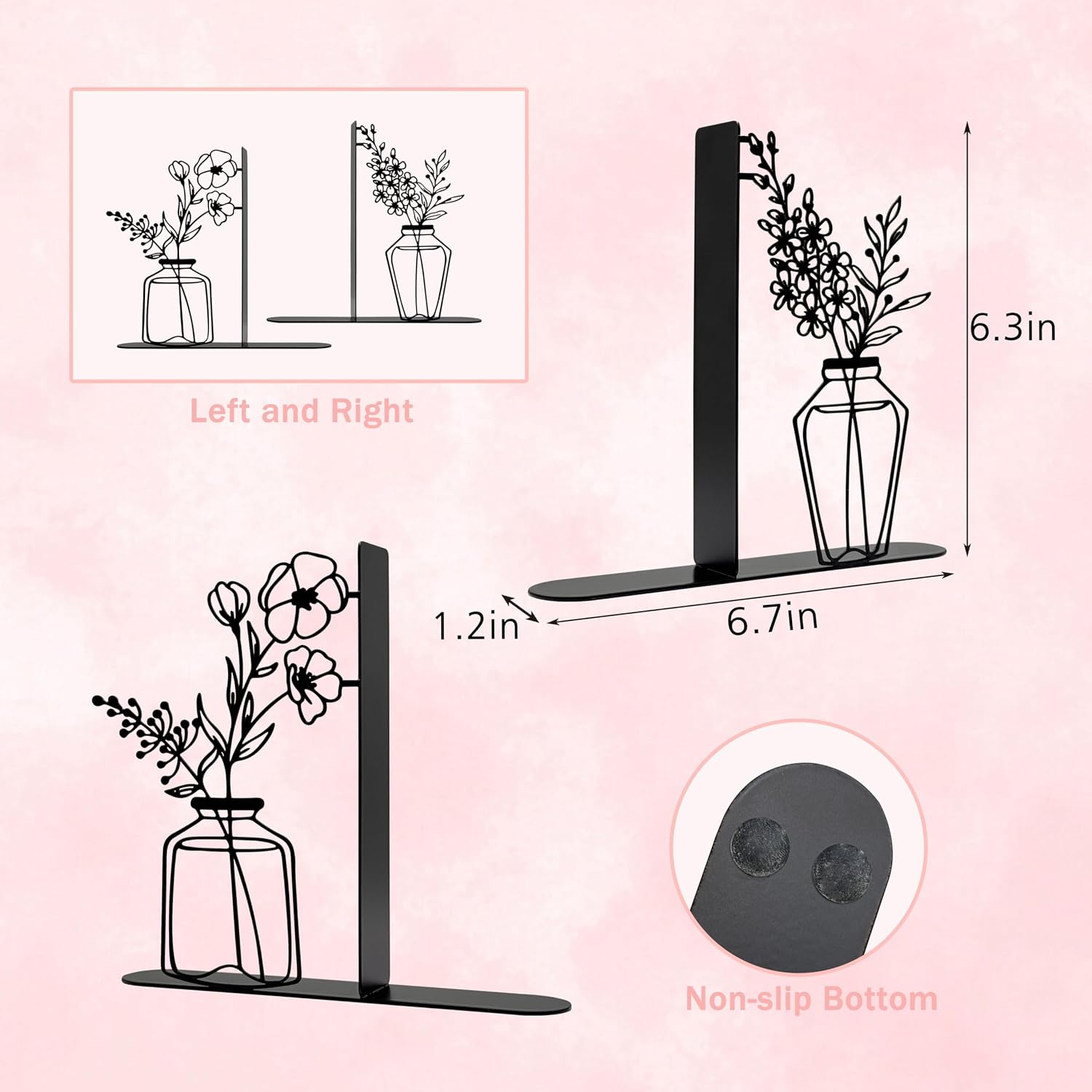 Heavy Duty Metal Bookends