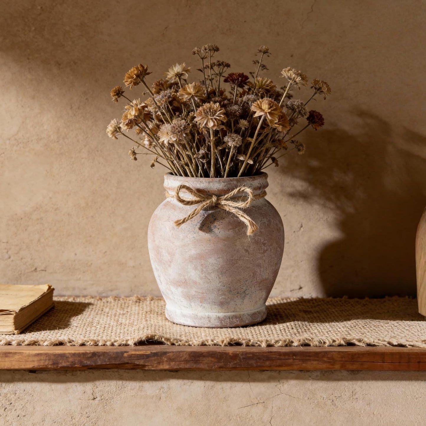 small decorative vase for farmhouse home / Terracotta / 6.5 Inch