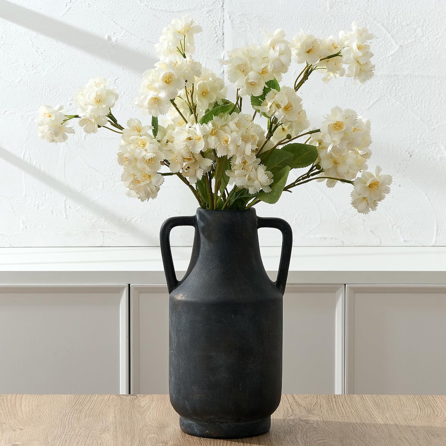 Ceramic Rustic Flower Vase / 112-black Bronze / 12 Inch