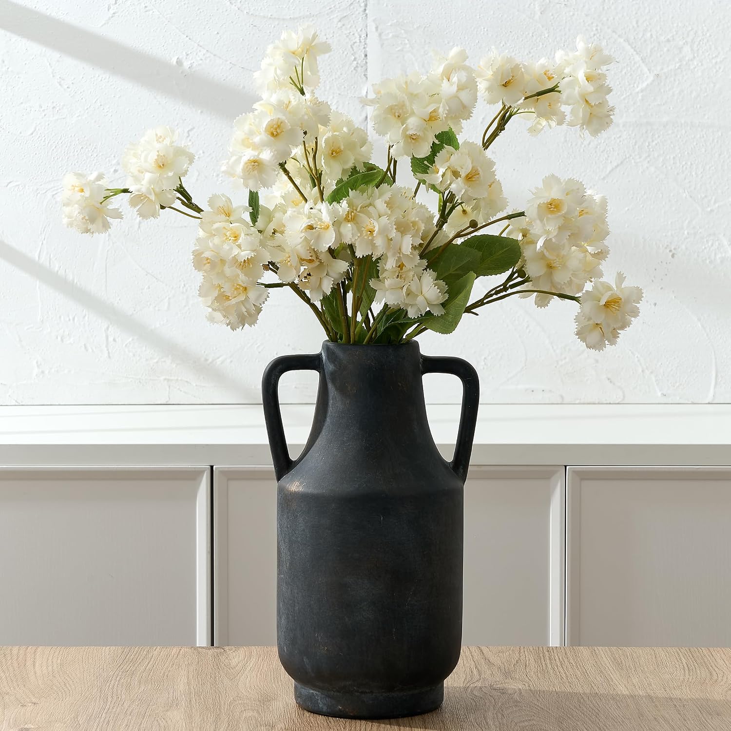 Ceramic Rustic Flower Vase / 112-black Bronze / 12 Inch