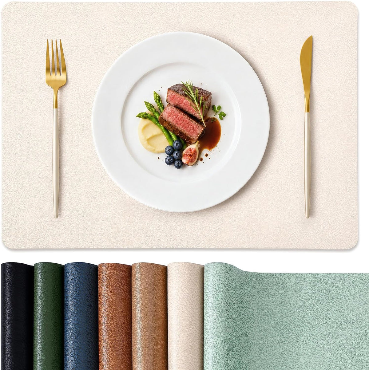 Artoid Mode Wood Holly Pine Cone Merry Christmas Placemats Set of 4, 12x18 Inch Seasonal Winter Holiday Table Mats for Party Kitchen Dining Decoration
